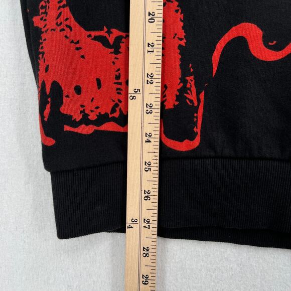 ELEVEN PARIS Graphic Crew Neck Sweatshirt Mens Small Black Skulls Edgy Goth Cozy - Picture 13 of 13